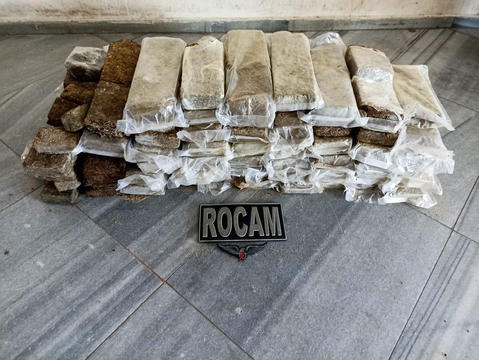 50 quilos de drogas foram apreendidos pela Rocam em Natal — Foto: Divulgação