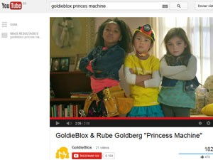 Reprodução do vídeo da GoldieBlox no YouTube (Foto: Reprodução)