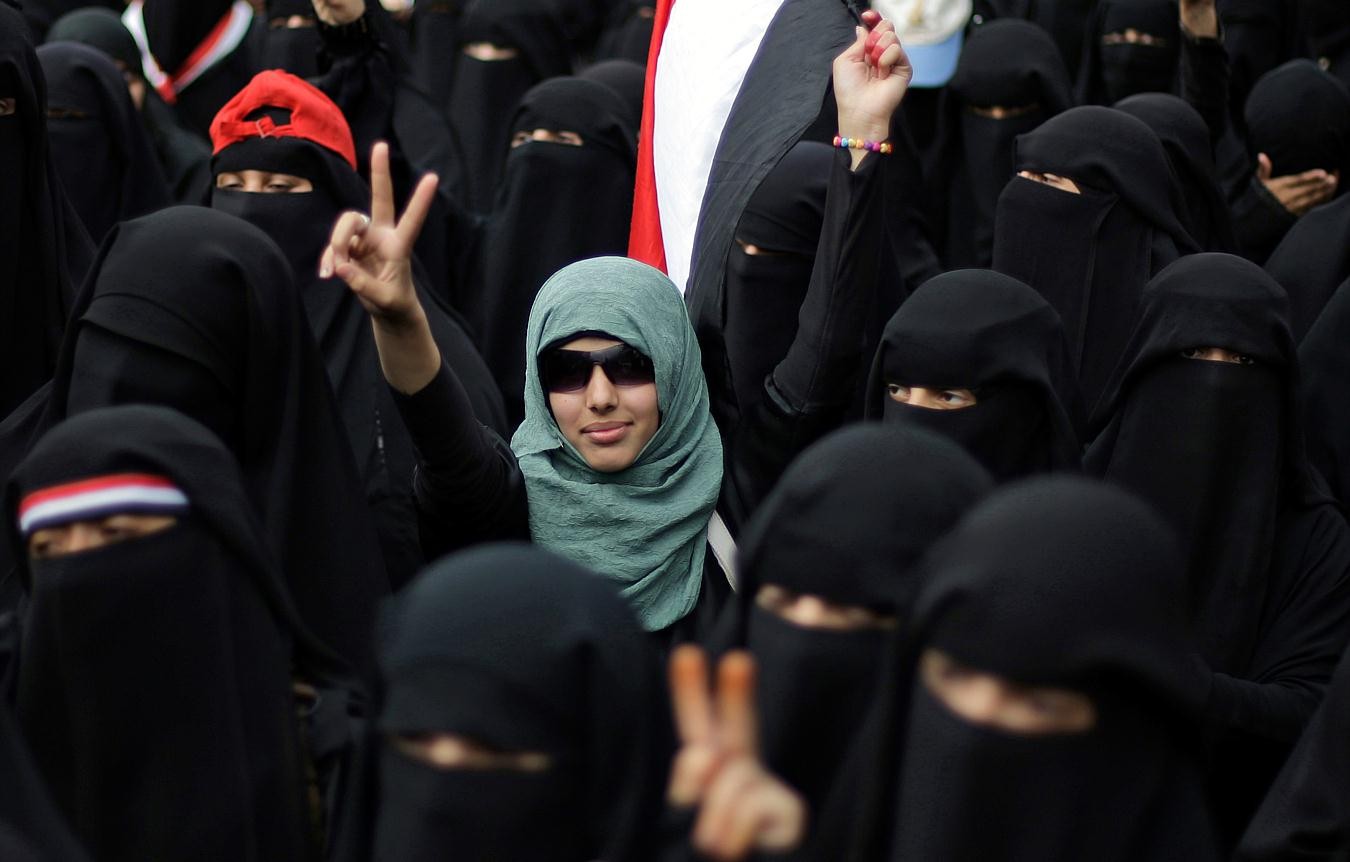Mulheres protestando do Iêmen, em 2011 (Foto: Reprodução)