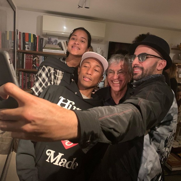 Pharrell Williams e Caetano Veloso no Rio de Janeiro (Foto: Reprodução/Instagram)