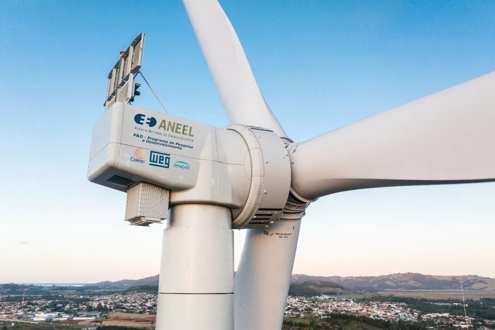 New wind turbines will initially be made at a manufacturing facility in Jaraguá do Sul — Foto: Divulgação/WEG