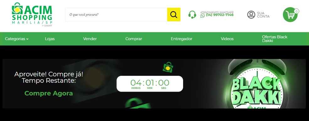 Associa&ccedil;&atilde;o Comercial de Mar&iacute;lia faz campanha promocional em plataforma de vendas online &mdash; Foto: ACIM Shopping/Divulga&ccedil;&atilde;o