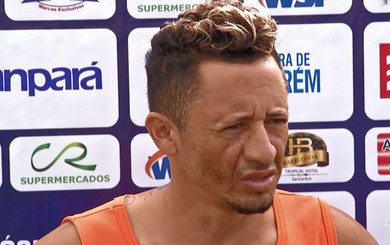 Se for regularizado, Thiago Marabá deve ser titular na quarta-feira (Foto: TV Tapajós/Reprodução)