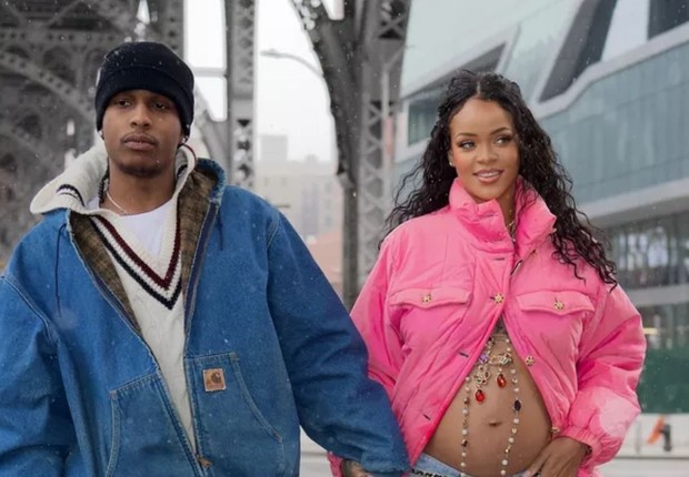 Rihanna e A$AP Rocky (Foto: Reprodução/Twitter)