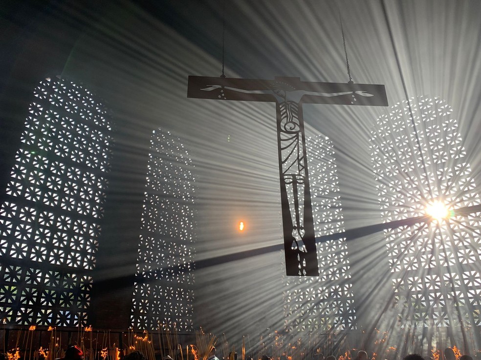 Capela das Velas no Santuário Nacional de Aparecida na manhã deste dia 12 de outubro — Foto: Léo Nicolini