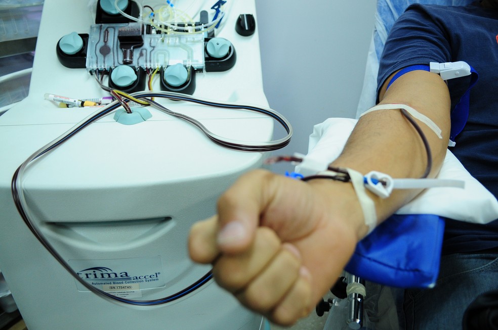 Doação de sangue na Fundação Hemocentro de Brasília — Foto: Pedro Ventura/Agência Brasília