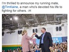 Hillary Clinton anuncia Tim Kaine como vice na chapa democrata