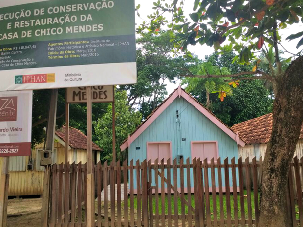 Casa de Chico Mendes permanece fechada (Foto: Quésia Melo/G1)