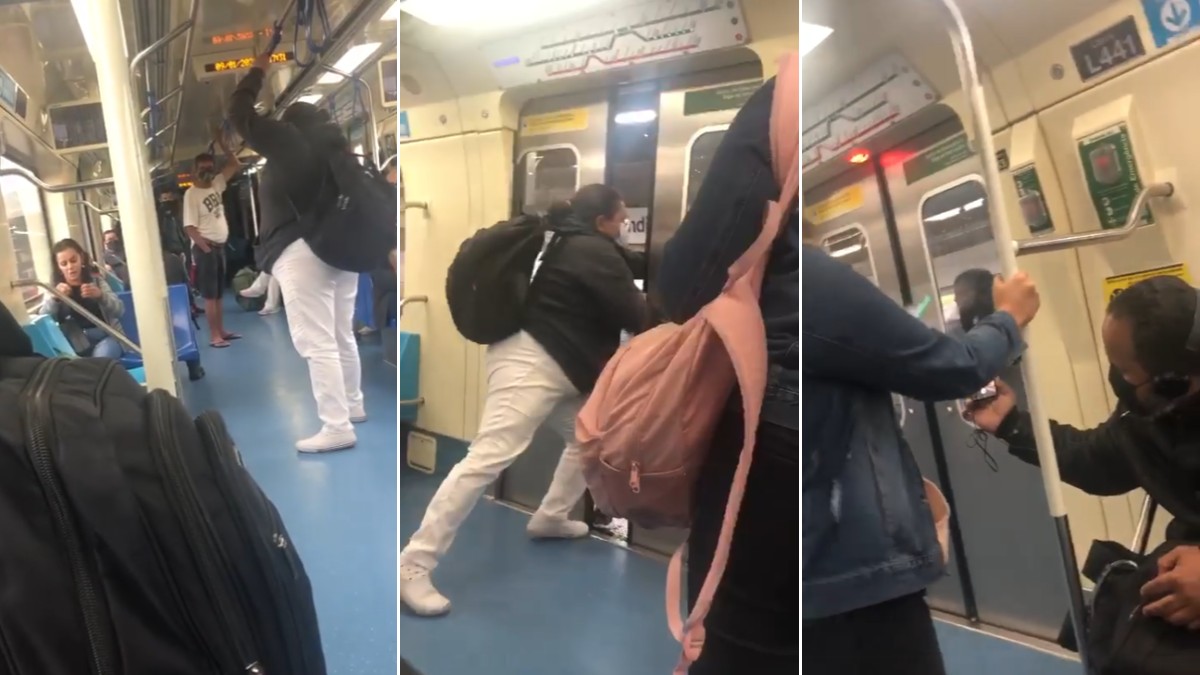 Mulher não usava máscara e foi expulsa do metrô após discussão (Foto: Reprodução/Instagram)