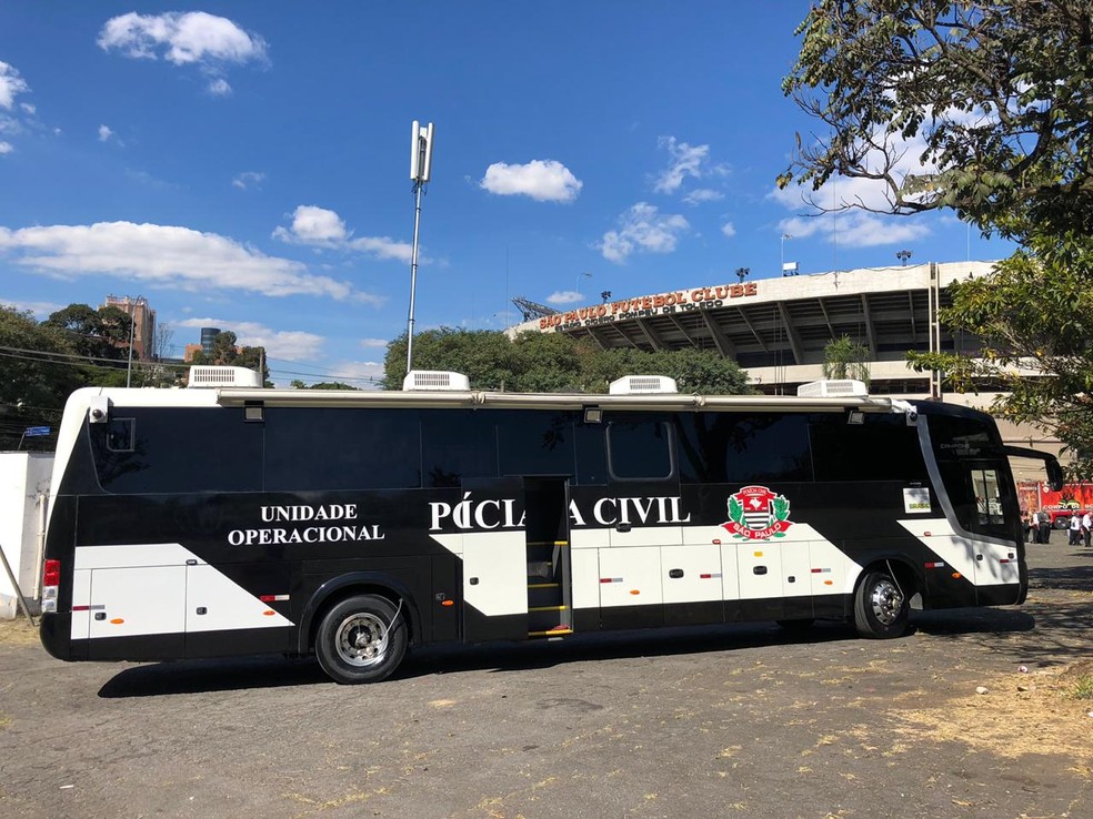 São Paulo terá também unidade móvel de uma delegacia montada na frente dos estádios — Foto: Maurício Oliveira 