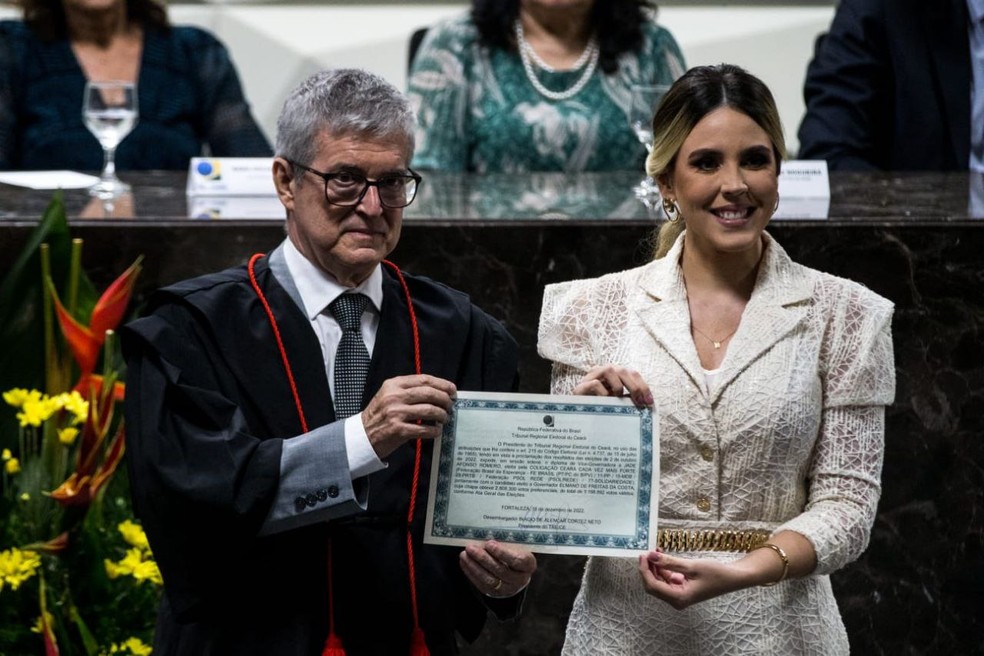 Jade Romero (MDB) é diplomada vice-governadora eleita pelo Ceará. — Foto: Thiago Gadelha/Sistema Verdes Mares