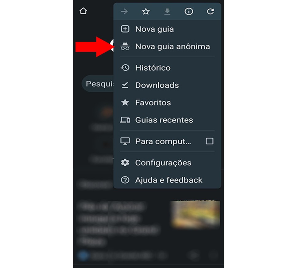 Use o modo de navegação anônima se deseja que seu histórico não fique visível — Foto: Reprodução/Flávia Fernandes