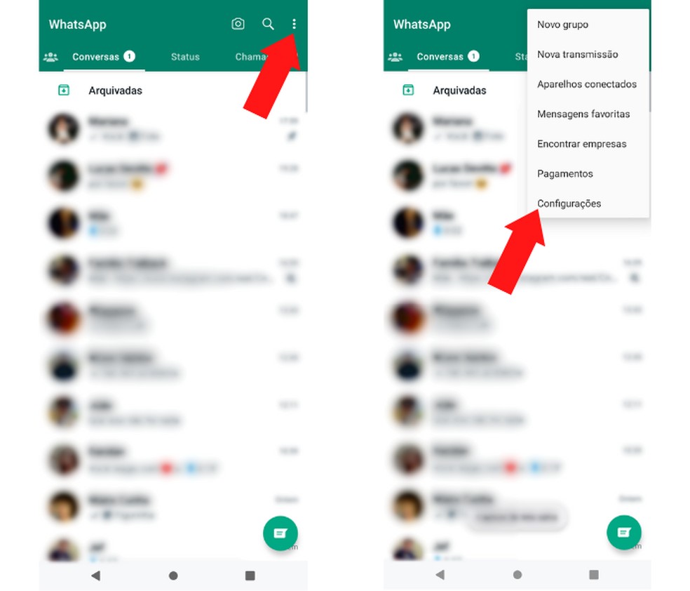 Para alterar o toque de mensagens do WhatsApp, é preciso acessar as configurações do mensageiro — Foto: Reprodução/Mariana Tralback