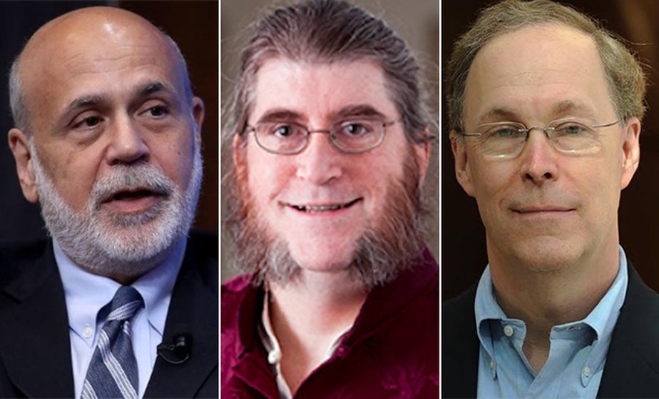 Ganhadores do Nobel de Economia de 2022: Ben Bernanke, ex-presidente do Fed, e os pesquisadores Philip Dybvig e Douglas Diamond