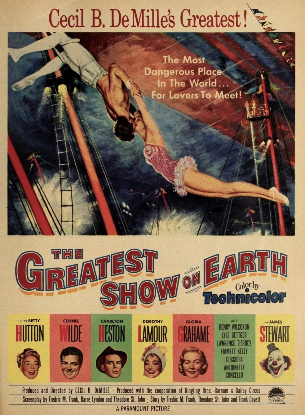 Cartaz do filme "O maior espetáculo da Terra". — Foto: Domínio Público