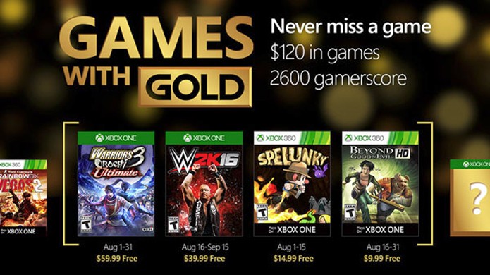 Warriors Orochi 3 Ultimate e WWE 2K16 serão os jogos gratuitos do Xbox One na promoção Games with Gold em agosto (Foto: Reprodução/Gematsu)