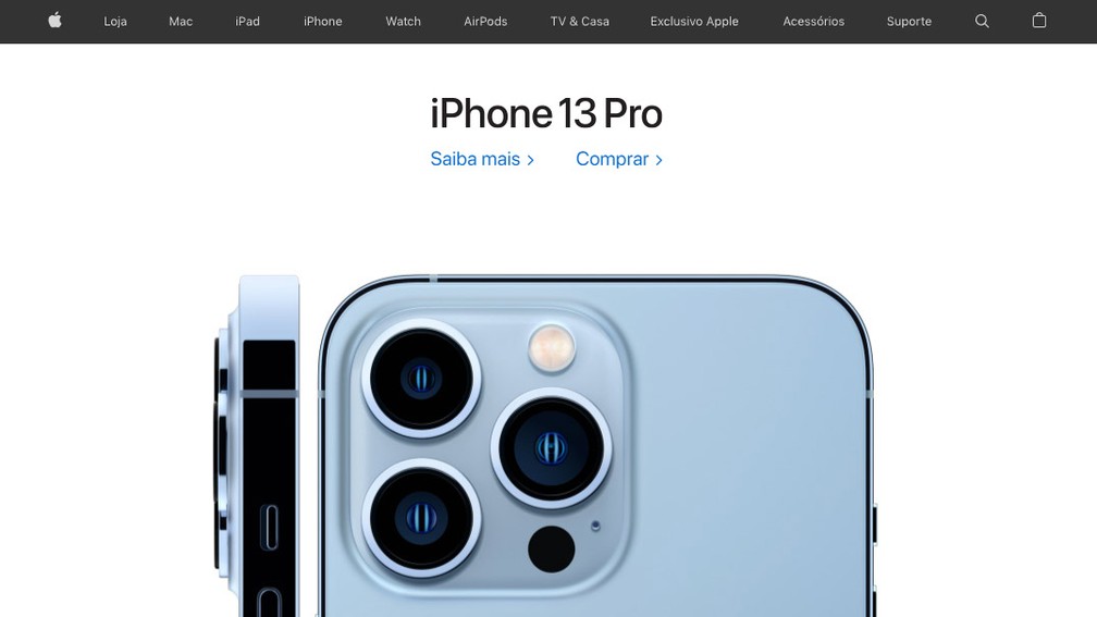 Site da Apple destaca aparelhos que receberam atualizações recentemente, como Mac, iPad e iPhone — Foto: Reprodução