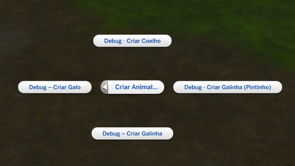 Com cheats é possível criar coelhos, galos e galinhas em qualquer lugar no The Sims 4: Vida Campestre — Foto: Reprodução/Tais Carvalho