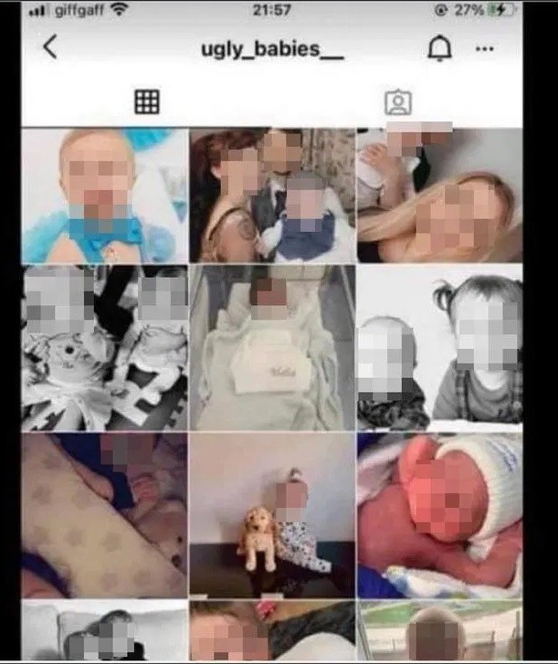 Página "bebês feios" foi removida do Instagram depois de denúncias (Foto: Arquivo pessoal)
