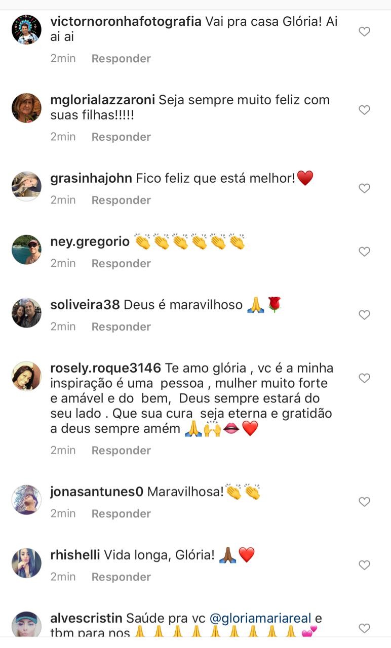 Glória Maria ganha carinhos dos fãs em postagem (Foto: Reprodução/Instagram)