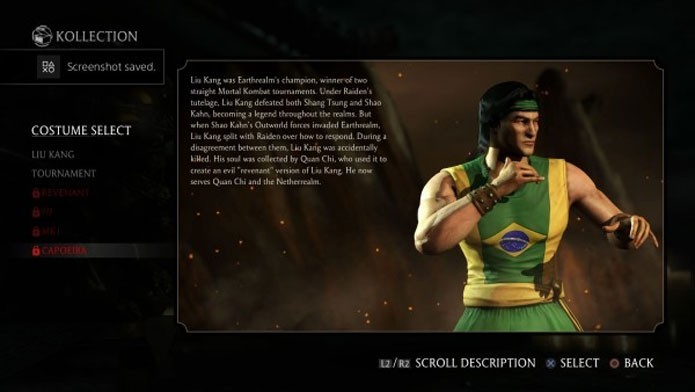 Liu Kang aparece com roupa do Brasil em Mortal Kombat X (Foto: Divulgação)