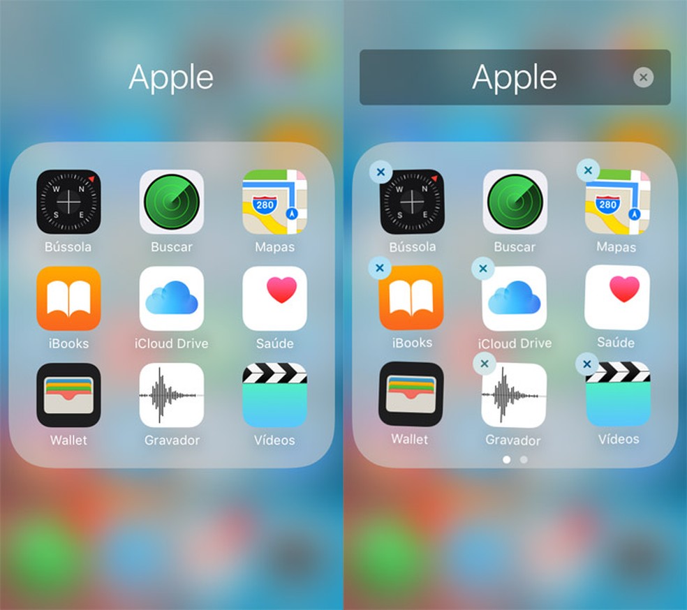 iOS permite apagar a maioria dos apps nativos (Foto: Reprodução/Pedro Cardoso)