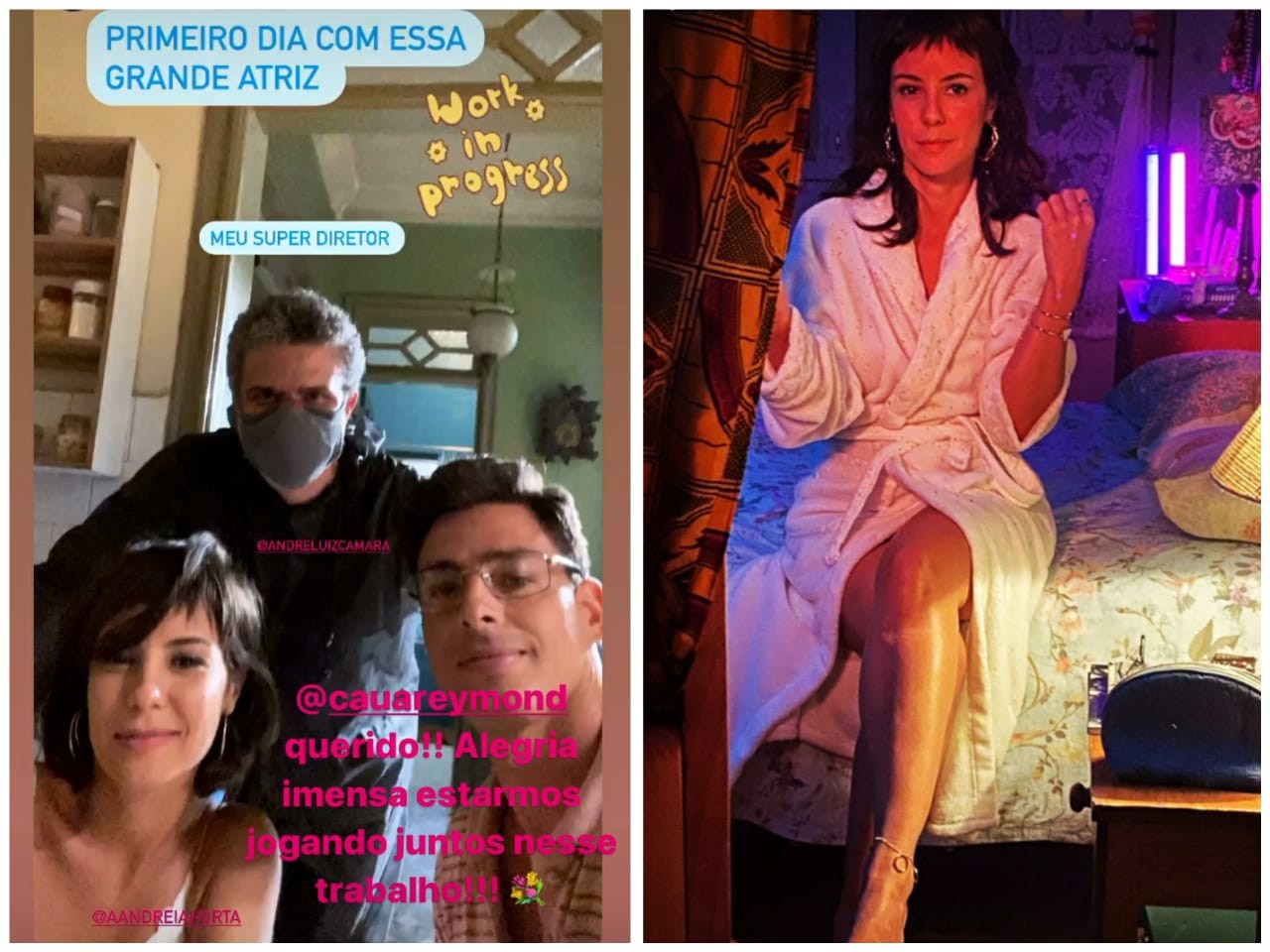 Cauã Reymond e Andréia Horta gravam nova novela das 9 (Foto: Reprodução/Instagram)