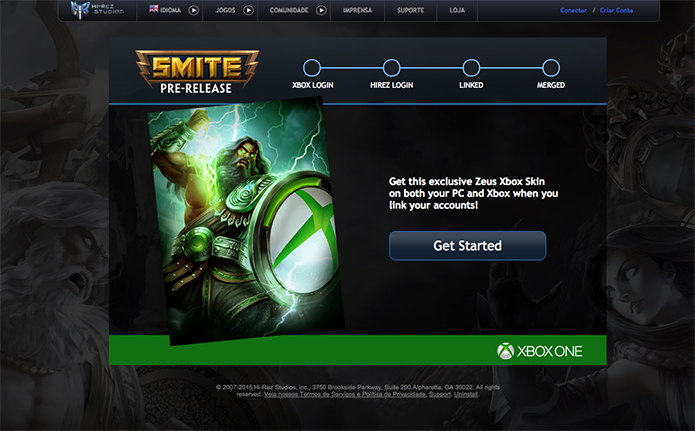 Smite: aprenda a fundir contas do Xbox One e PC (Foto: Reprodução/Murilo Molina)