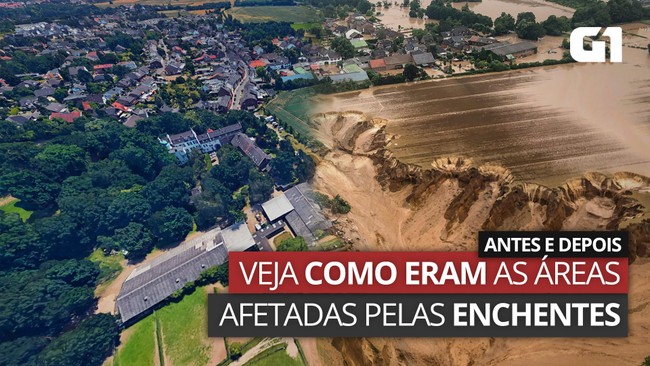 Veja antes e depois de lugares atingidos pelas enchentes na Europa