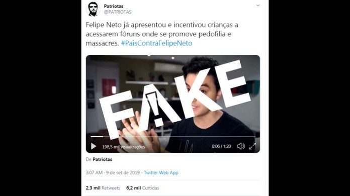 E Fake Que Felipe Neto Incentivou Criancas A Acessarem Foruns Que Promovem Pedofilia Fato Ou Fake G1