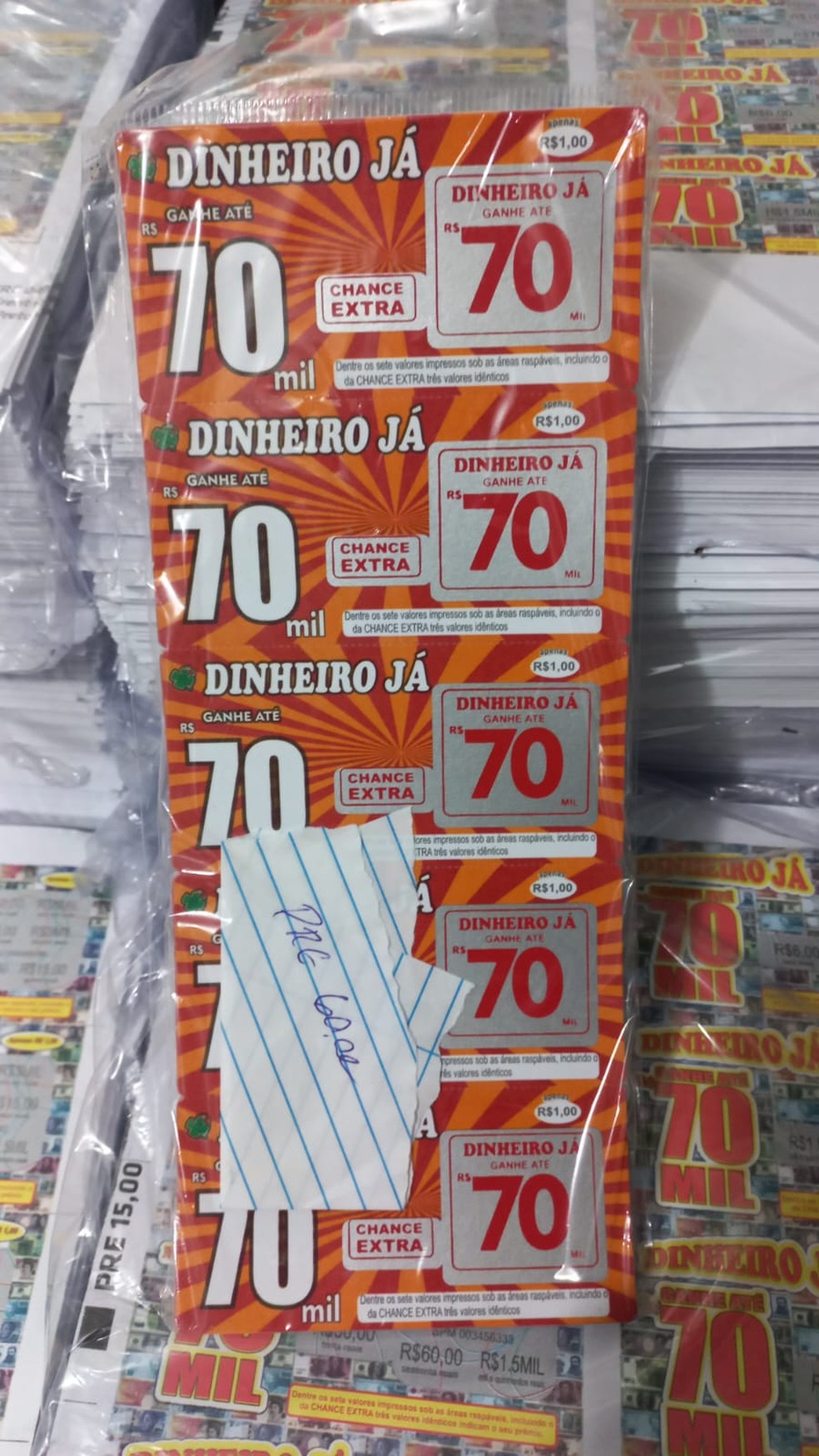 Bilhetes não tinham autorização ou fiscalização dos órgãos responsáveis. — Foto: Polícia Civil