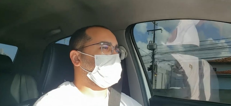 Bruno diz que os rendimentos caíram como motorista por aplicativo — Foto: Reprodução/Inter TV Cabugi