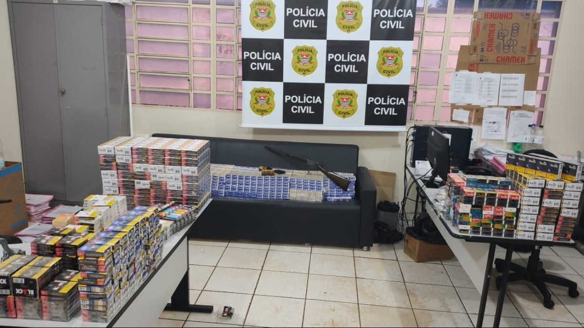 Polícia Civil apreende grande quantidade de cigarros e arma em sítio em Araraquara 