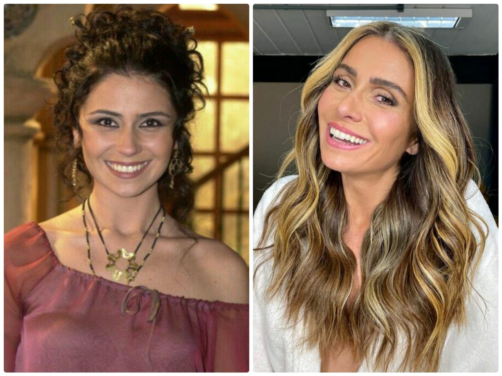 Antes e depois de O Clone: Giovanna Antonelli tinha 25 anos quando interpretou Jade (Foto: Divugação/TV Globo e Reprodução/Instagram)