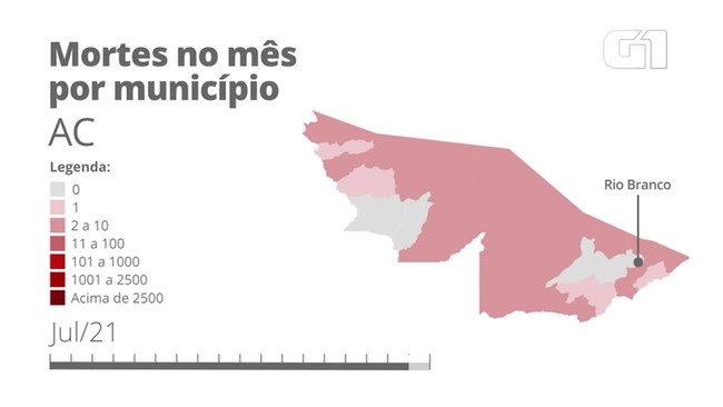 AC: mortes por Covid por município mês a mês