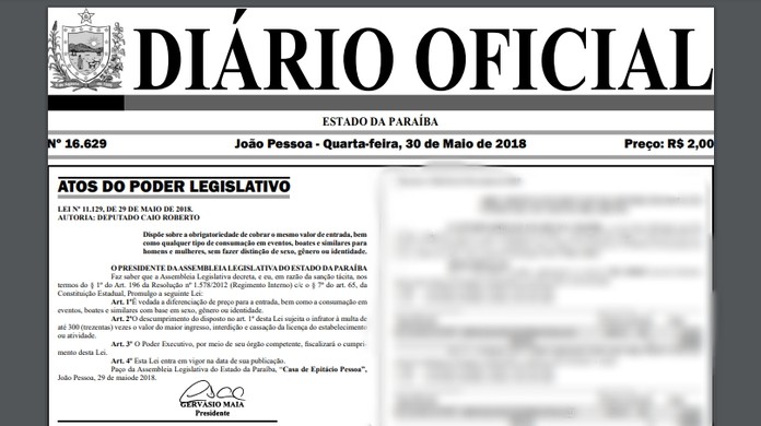 Resultado de imagem para proÃ­be valores diferentes para homens e mulheres em entradas de eventos