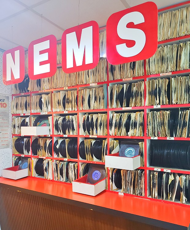 Reprodução da loja de disco Nems, frequentada pelos integrantes do Fab Four (Foto: Danilo Saraiva)
