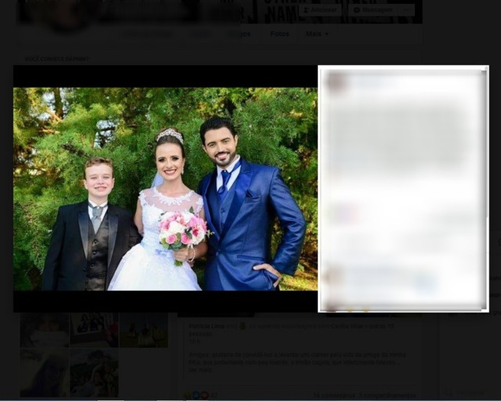 Da esquerda para a direita: Mateus, Raquel e Gabriel  — Foto: Reprodução/Facebook 