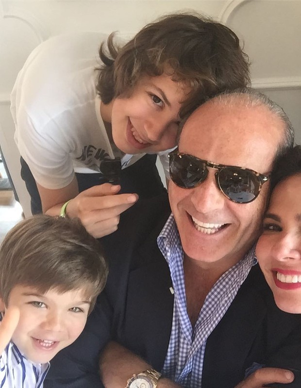 Luciana Gimenez com o ex e filhos (Foto: Reprodução)