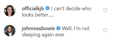 Os atores Kimberly J. Brown e John Ross Bowie comentaram a foto de Kaley Cuoco com Karl Cook (Foto: Reprodução / Instagram)