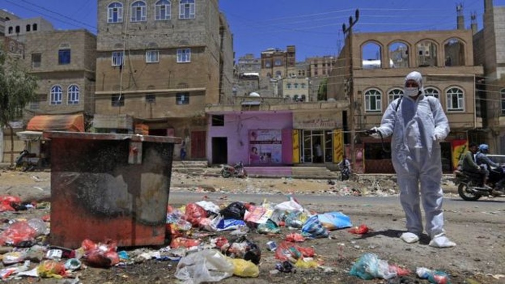 O conflito no Iêmen, que já dura 5 anos, é um obstáculo para o registro de casos de Covid-19 — Foto: Getty Images/BBC