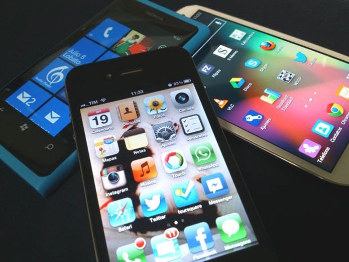 Android, Windows Phone e iPhone (Foto: Allan Mello/TechTudo)