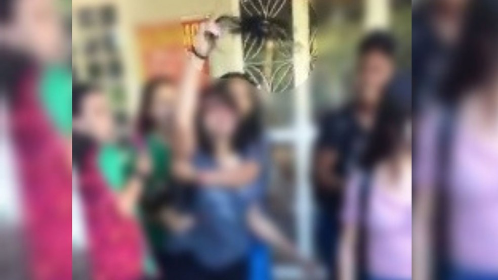 Jovem exibe tufo de cabelo arrancado durante briga. — Foto: Reprodução/RedesSociais