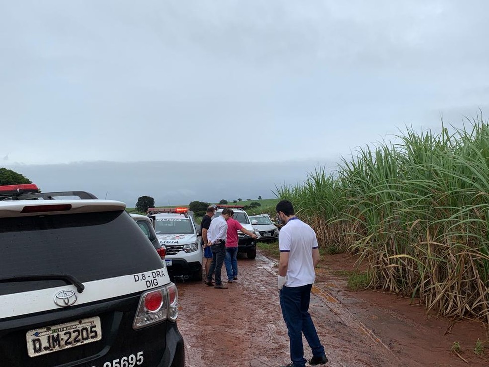 Homem é encontrado morto em canavial — Foto: Mariane Santos/TV Fronteira 