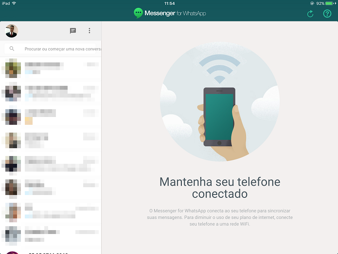 Acessando o WhatsApp pelo iPad (Foto: Felipe Alencar/TechTudo) (Foto: Acessando o WhatsApp pelo iPad (Foto: Felipe Alencar/TechTudo))