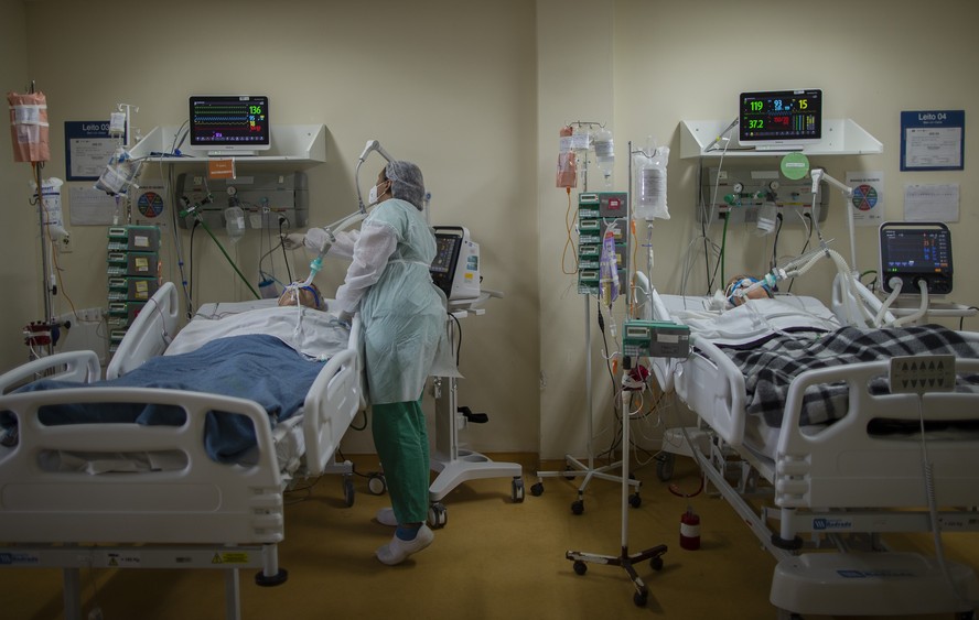 Atendimento no Hospital Municipal Ronaldo Gazolla de casos de Covid-19 em janeiro de 2022.
