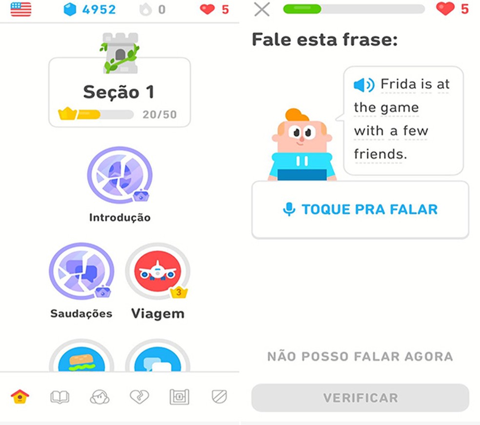 Aprenda idiomas com aulas gamificadas no Duolingo — Foto: Reprodução/Flávia Fernandes