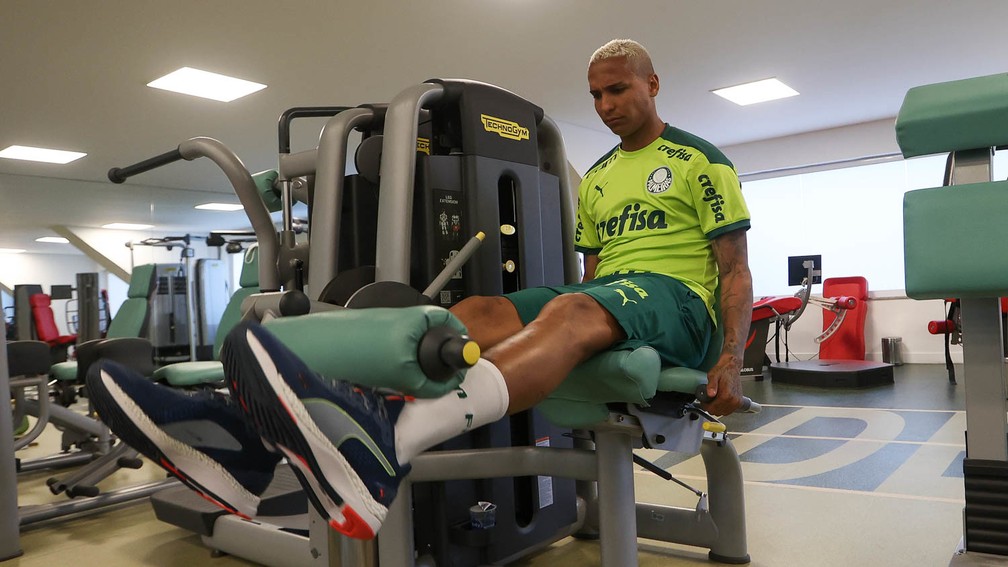 Deyverson durante atividade no Palmeiras — Foto: Cesar Greco/Ag.Palmeiras