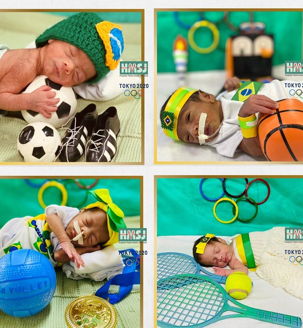Bebês de UTI se fantasiam de atletas olímpicos (Foto: Reprodução/Instagram)