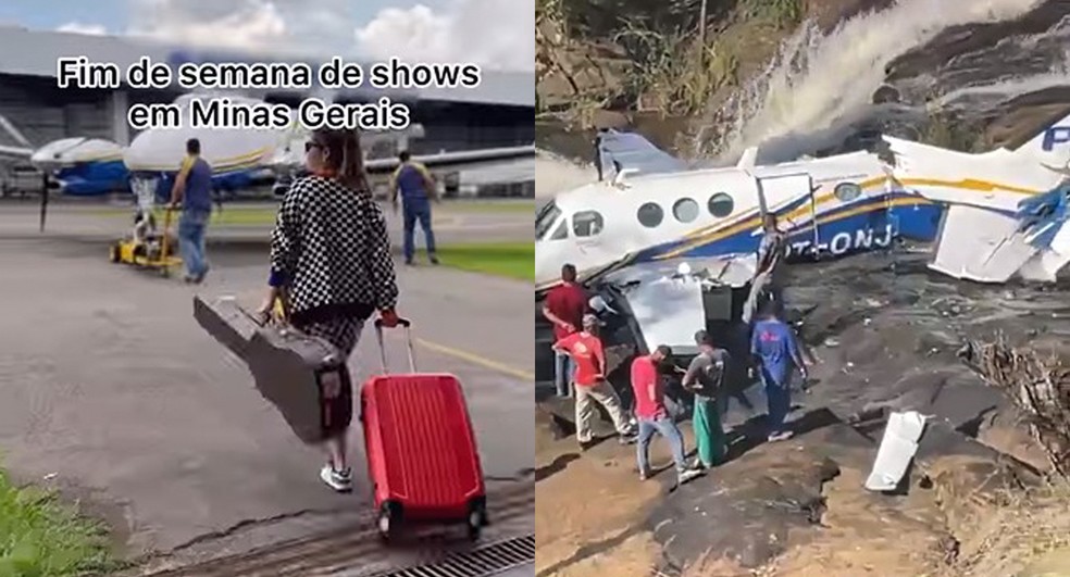 Marília Mendonça mostrou nas redes sociais o momento do embarque no avião que caiu em Minas Gerais — Foto: Reprodução/Twitter